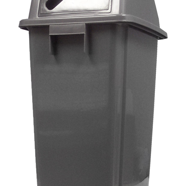 Trash Garbage Can Bin for Recycling - Slot Cover - 16 gal (60 L) - BIN60PF - Grey