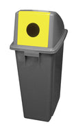 Waste Bin for Recycling with Lid Suitable for Bottles - 15,8 gal  (60 L) - BIN60PR - Grey and Yellow
