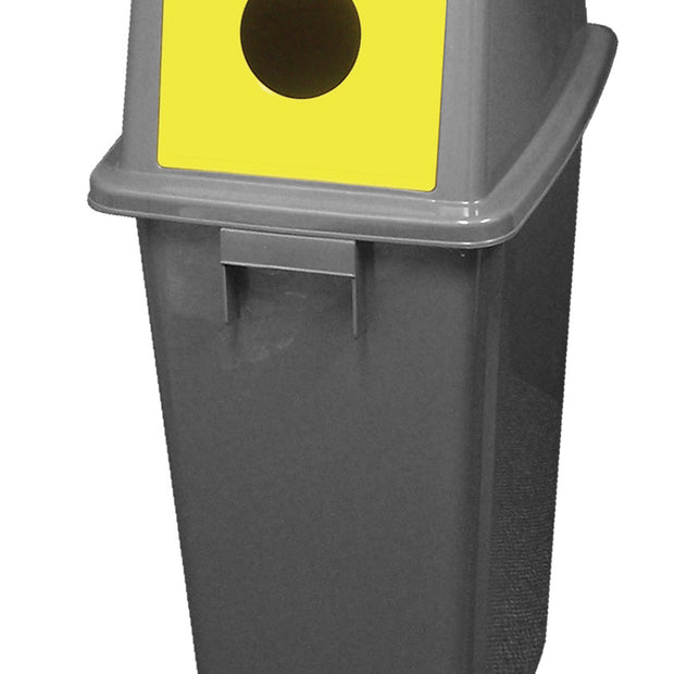 Waste Bin for Recycling with Lid Suitable for Bottles - 15,8 gal  (60 L) - BIN60PR - Grey and Yellow