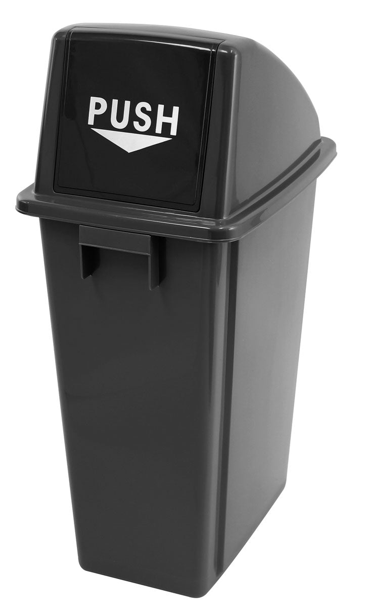 Trash Garbage Can Bin with Domed Lid - 16 gal (60 L) - BIN60P - Black