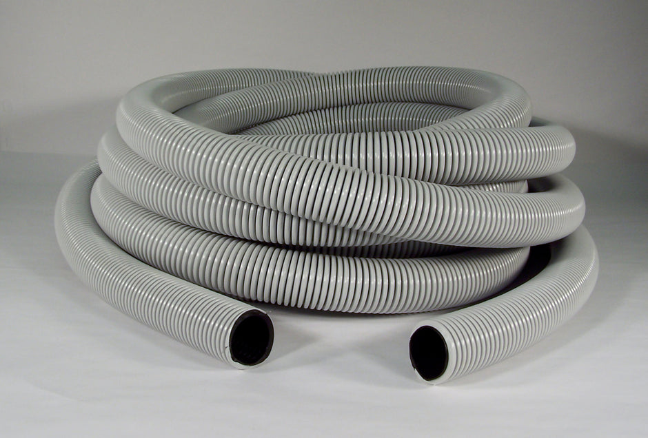 Hose for Central Vacuum  - 50' (15 m) - 1 Â¼"  (32 mm) dia - Grey Black - Anti-Crush - Magnum - Flexhaust 6412508000