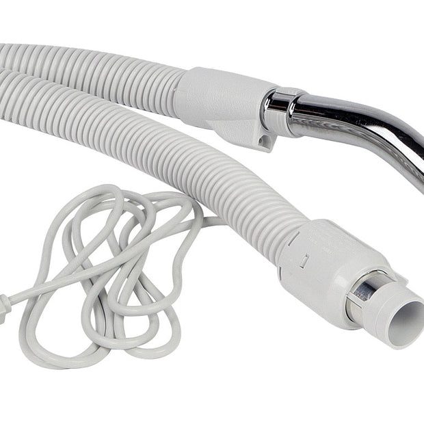 Electrical Hose for Central Vacuum - 35' (10 m) - 1 1/4" (32 mm) dia - Grey - Straight Handle - Button Lock - Plastiflex SE130114035BCUR