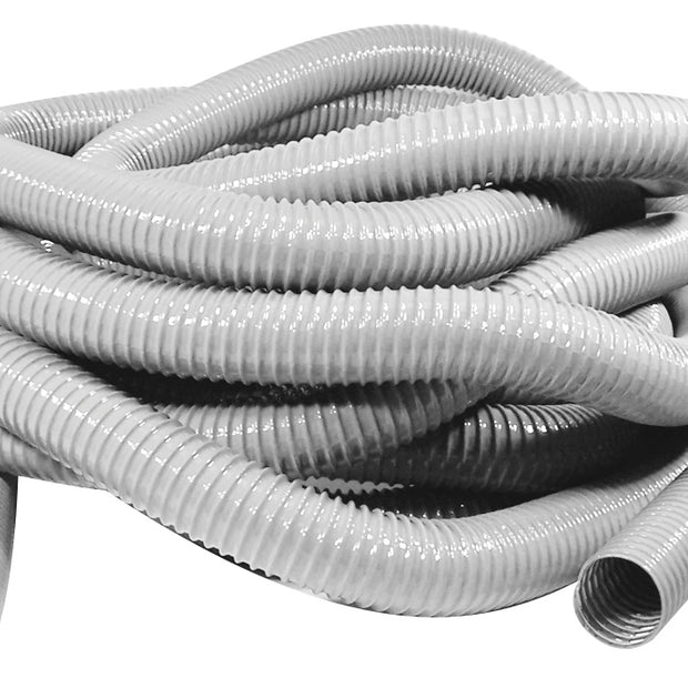 Hose for Central Vacuum - 10' (3 m) - 2" (50 mm) dia - Grey - Metal Reinforced
