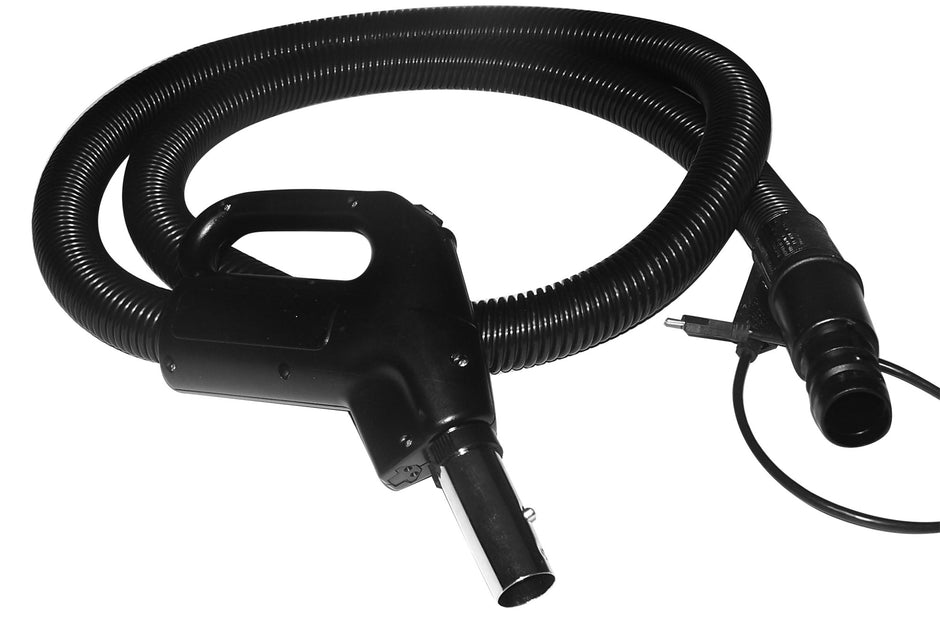 Hose for Commercial Vacuum - 8' (2,43 m) - 1 1/4" (32 mm) dia - Black - Gas Pump Handle - Button Lock - JV5