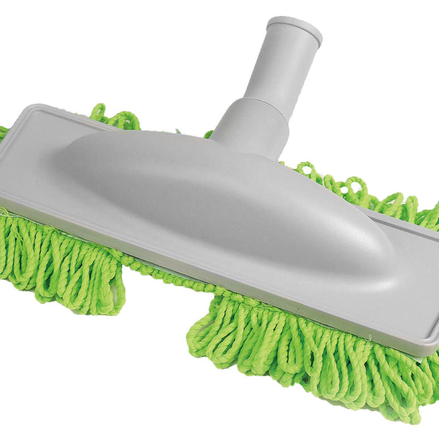 Microfiber Dust Mop - 1 1/4" (32 mm) dia - Cleaning Path 12" (30.5 cm) - Grey and Green