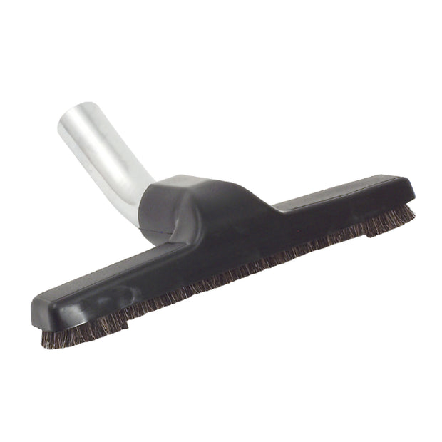 Floor Brush - 10" (25.4 cm) Cleaning Path - 1 Â¼ " (31.75 mm) - with Metal Elbow - Fits All - Black