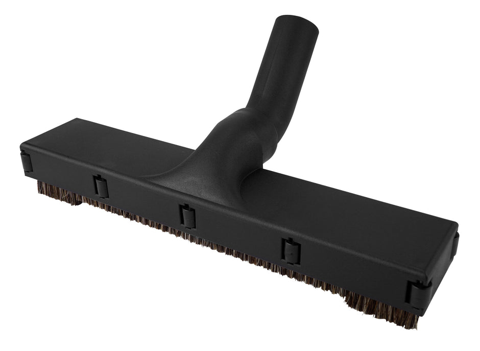 Floor Brush with Protection Wheels on the Sides - 12" (30.5 cm) Cleaning Path - 1Â¼" (31.75 mm) dia - Fits All - Black