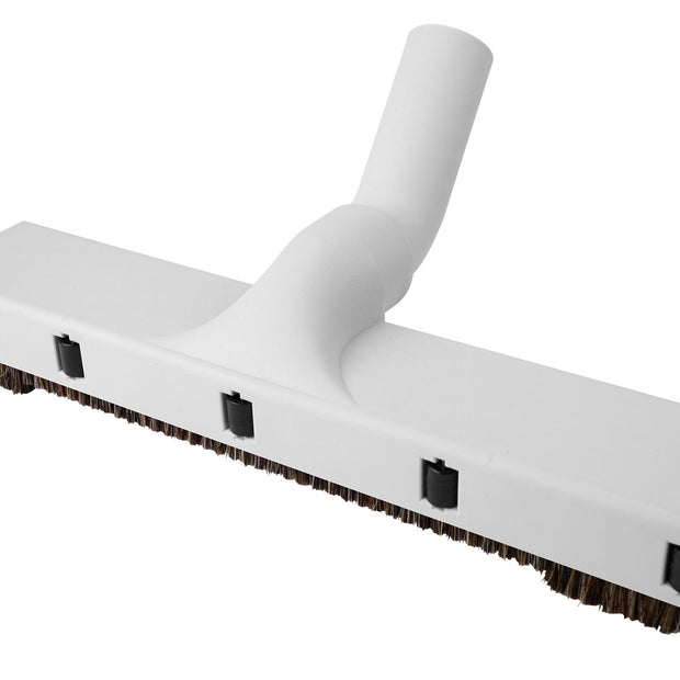 Floor Brush with Protection Wheels on the Sides - 12" (30.5 cm) Cleaning Path - 1Â¼" (31.75 mm) dia - Fits All - Grey