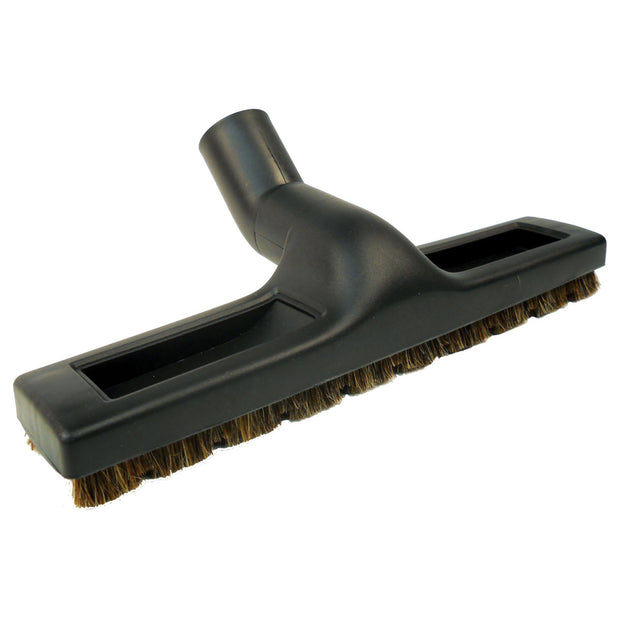 Floor Brush - 12" (30.4 cm) - 1 1/4" (32 mm) dia - Horsehair - with Wheels - Black