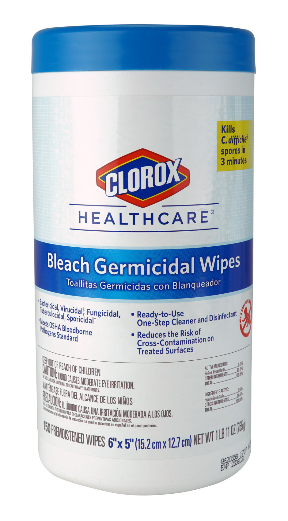 Bleach Germicidal Wipes - Clorox - 150 Wipes per Dispenser - Products for use against coronavirus (COVID-19)