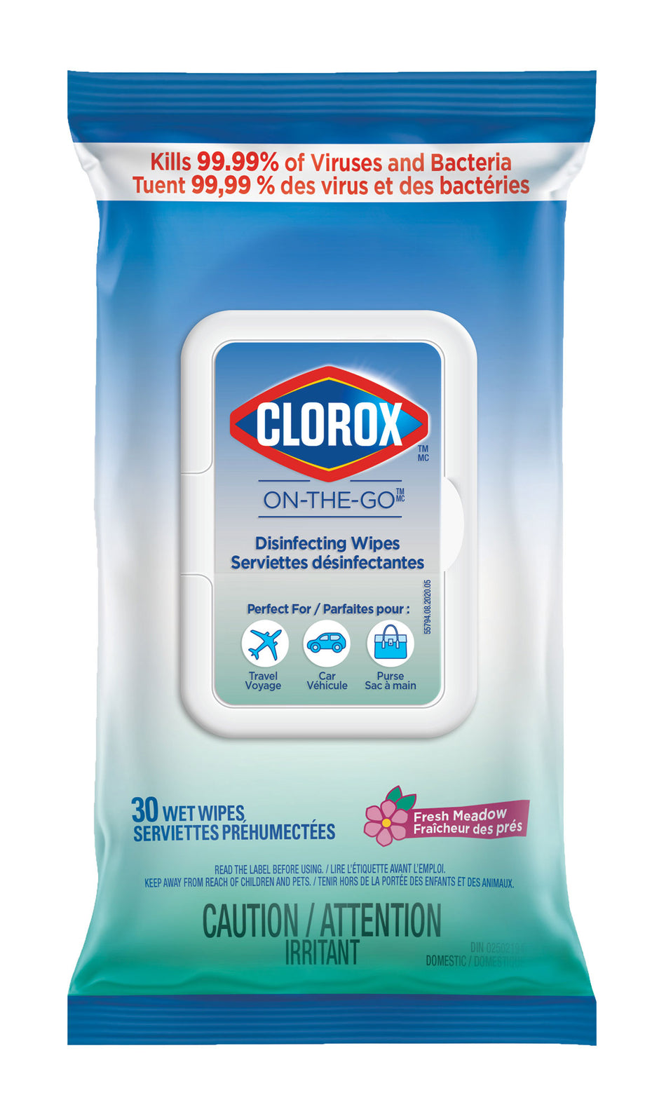 Disinfecting Wipes - Clorox On-The-Go - Fresh Meadow - 30 Wipes per Dispenser - Products for use against coronavirus (COVID-19)