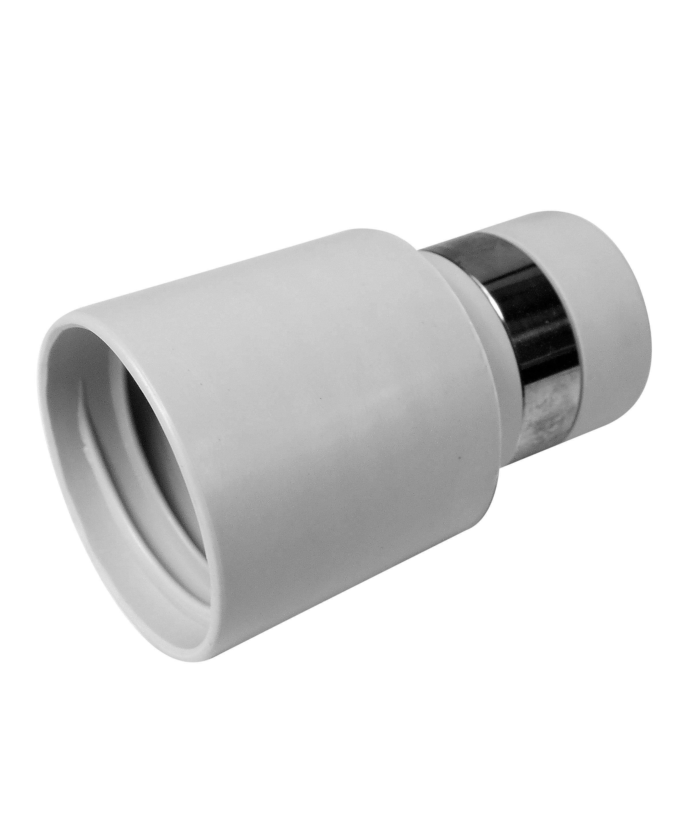 1 3/8 End Cuff Starter with Metal Band for Central Vac Inlet - Grey