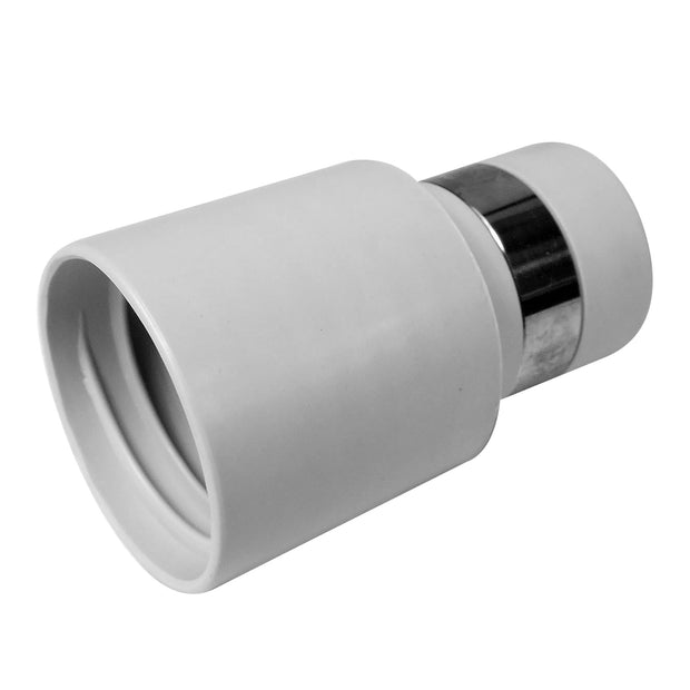 1 3/8 End Cuff Starter with Metal Band for Central Vac Inlet - Grey