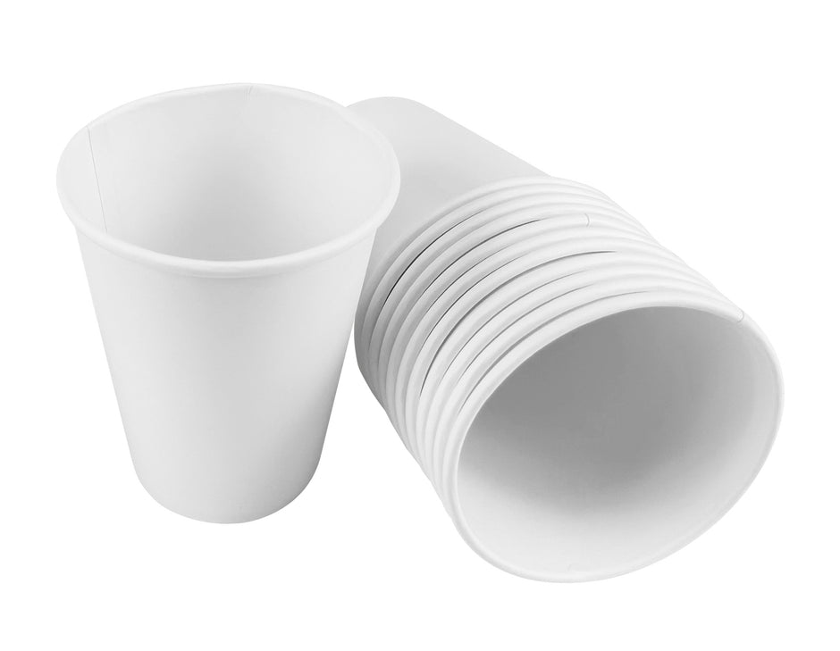 Disposable White Coffee Cups - 12 oz - 20 packs of 50 (box of 1000) - Ecofriendly