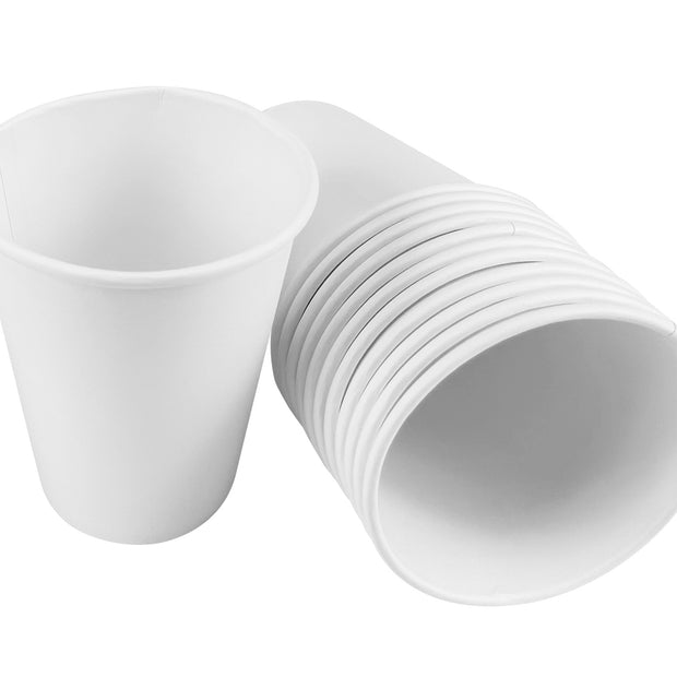 Disposable White Coffee Cups - 12 oz - 20 packs of 50 (box of 1000) - Ecofriendly