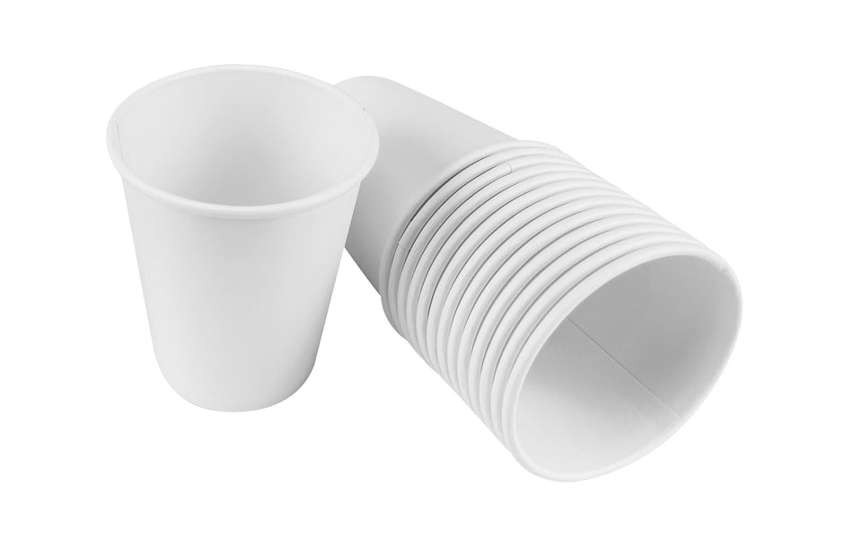 Disposable White Coffee Cups - 8 oz - 20 packs of 50 (box of 1000) - Ecofriendly