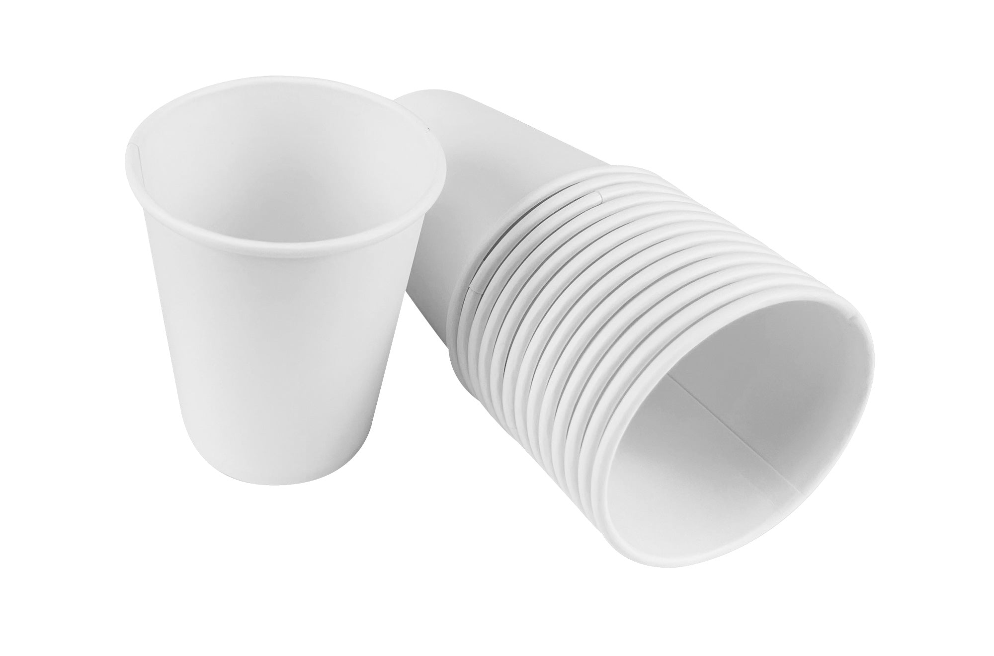 Disposable White Coffee Cups - 8 oz - 20 packs of 50 (box of 1000) - Ecofriendly