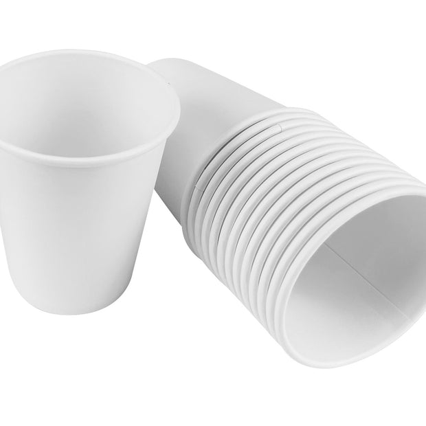 Disposable White Coffee Cups - 8 oz - 20 packs of 50 (box of 1000) - Ecofriendly