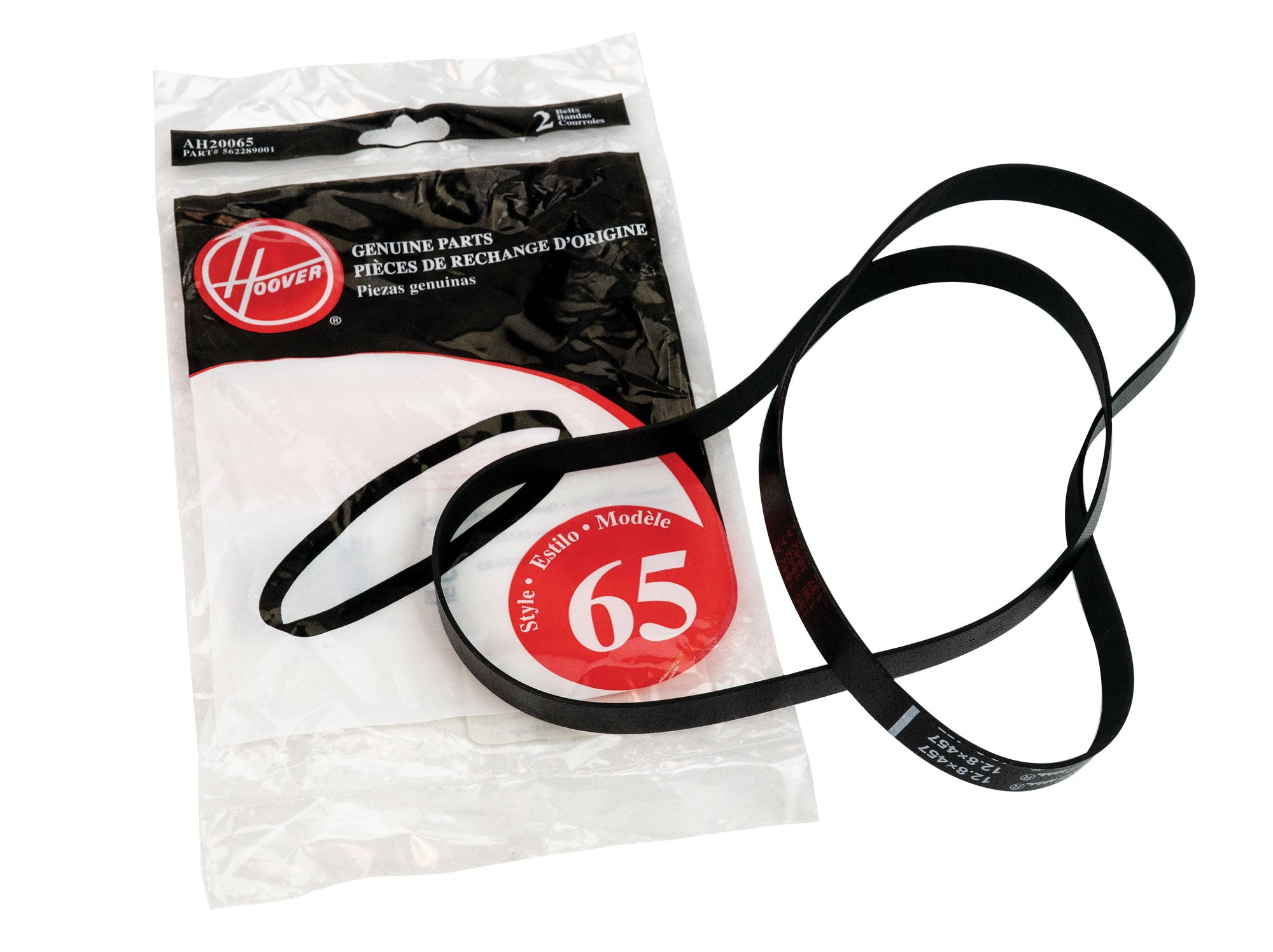 Hoover Vacuum Belt for Model UH70200 Flat, Style 65 - 2 per Package