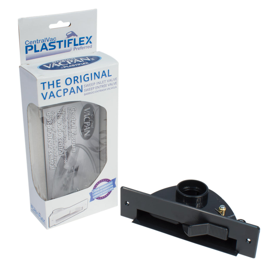 Automatic Dust Pan for Central Vacuum - Black - Plastiflex VCPB01