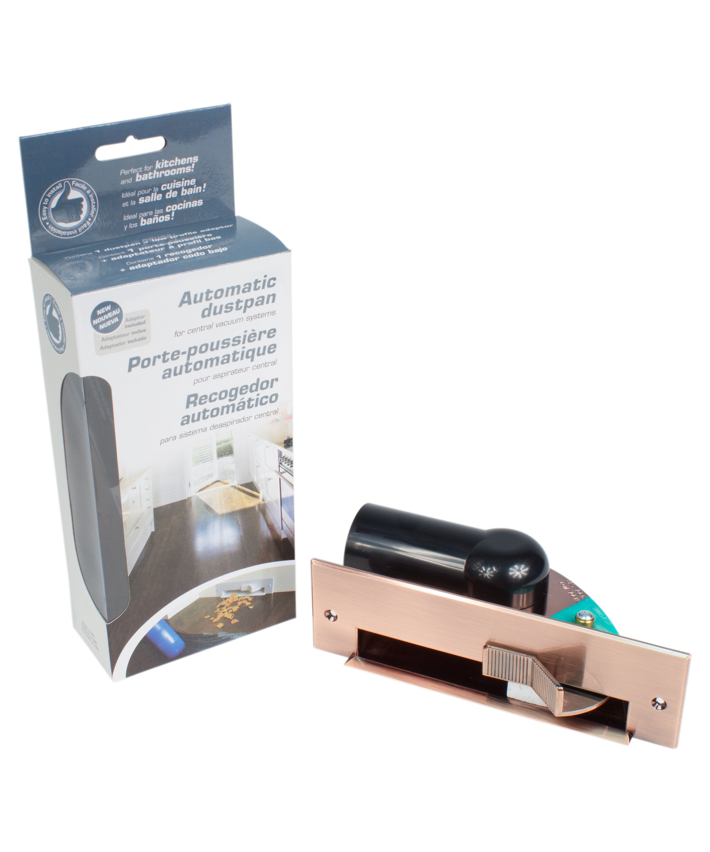 Sweep Inlet Valve for Central Vacuum (Crumbs Collector) - Copper