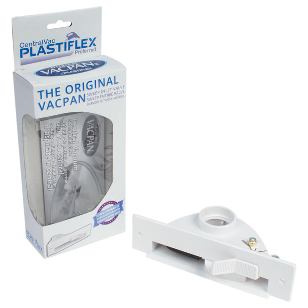 Automatic Dust Pan for Central Vacuum - White - Plastiflex VCPW01