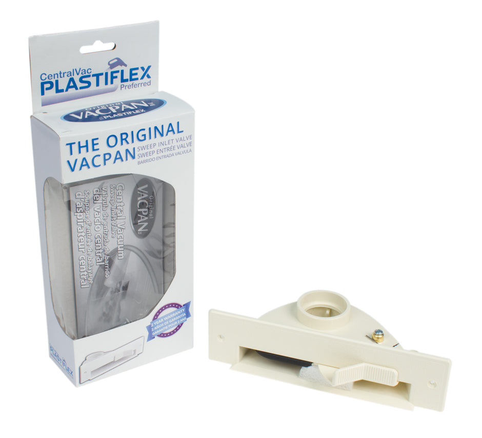 Automatic Beige Dust Pan for Central Vacuum Plastiflex VCPA01