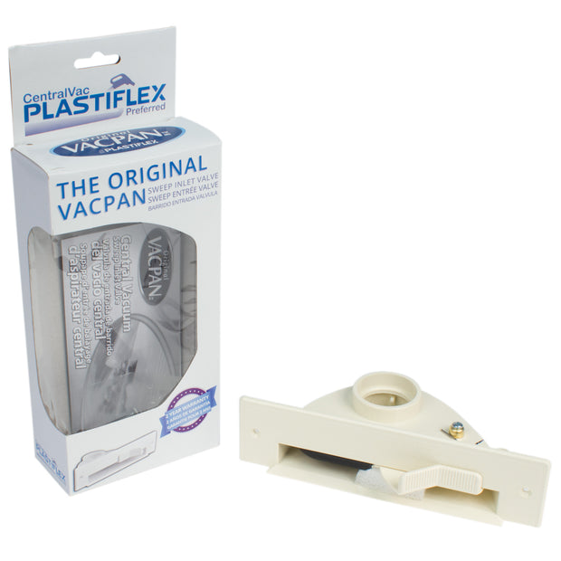 Automatic Beige Dust Pan for Central Vacuum Plastiflex VCPA01