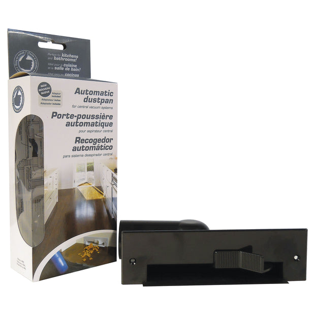 Automatic Dust Pan for Central Vacuum - Black