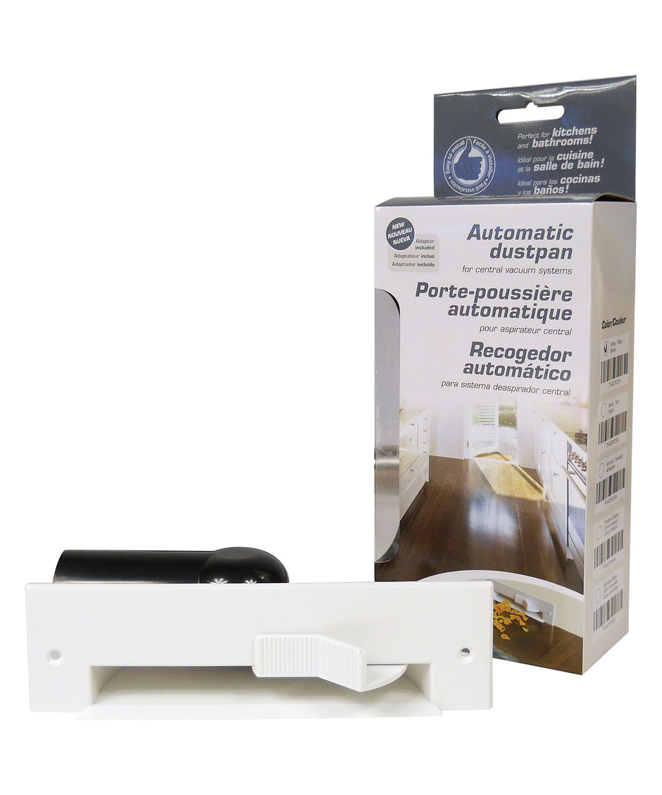 Automatic Dust Pan for Central Vacuum - White