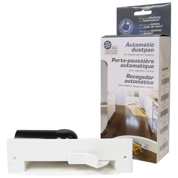Automatic Dust Pan for Central Vacuum - White