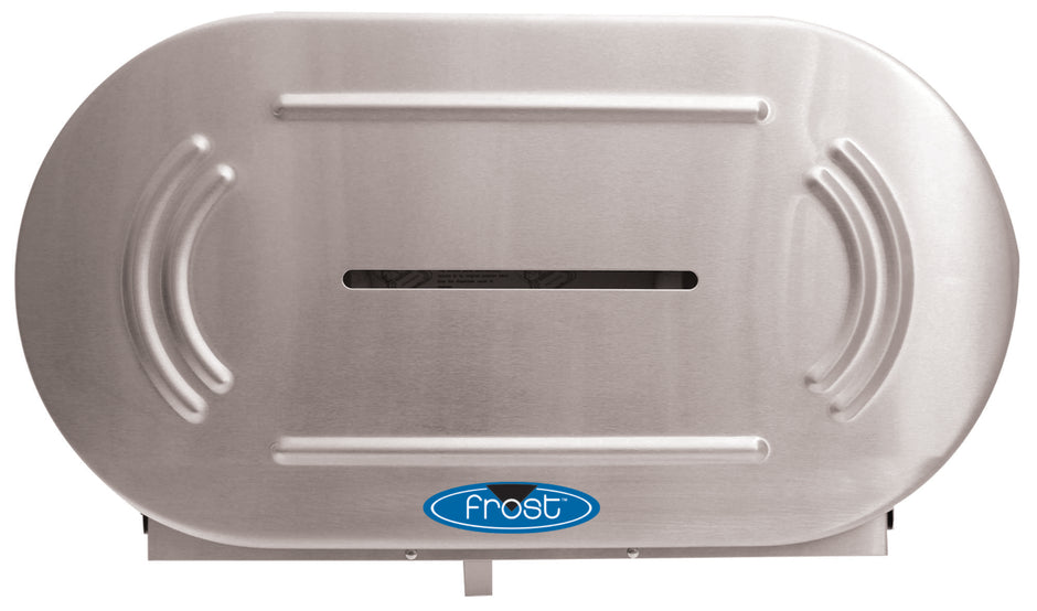 Jumbo Toilet Paper Dispenser - Double Roll - Stainless Steel - Frost