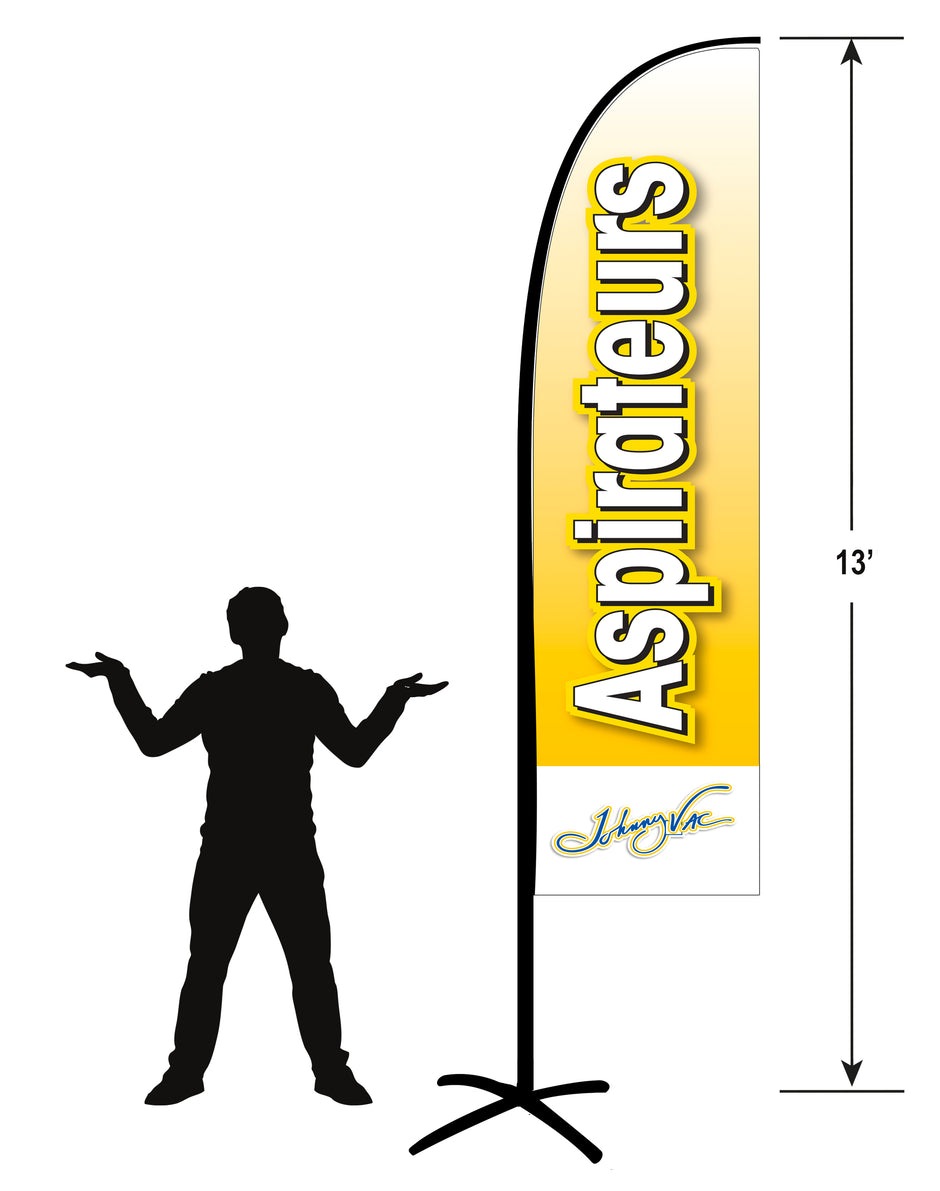 Commercial Banner Kit with Inscription ASPIRATEURS - 33" x 13' (83 cm x 396 cm) - with Former Logo