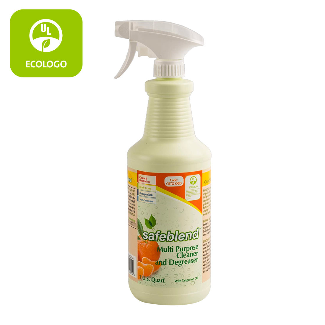 Ecologo Multi-Purpose Cleaner and Degreaser - Tangerine - 33.4 oz (950 ml) - Safeblend