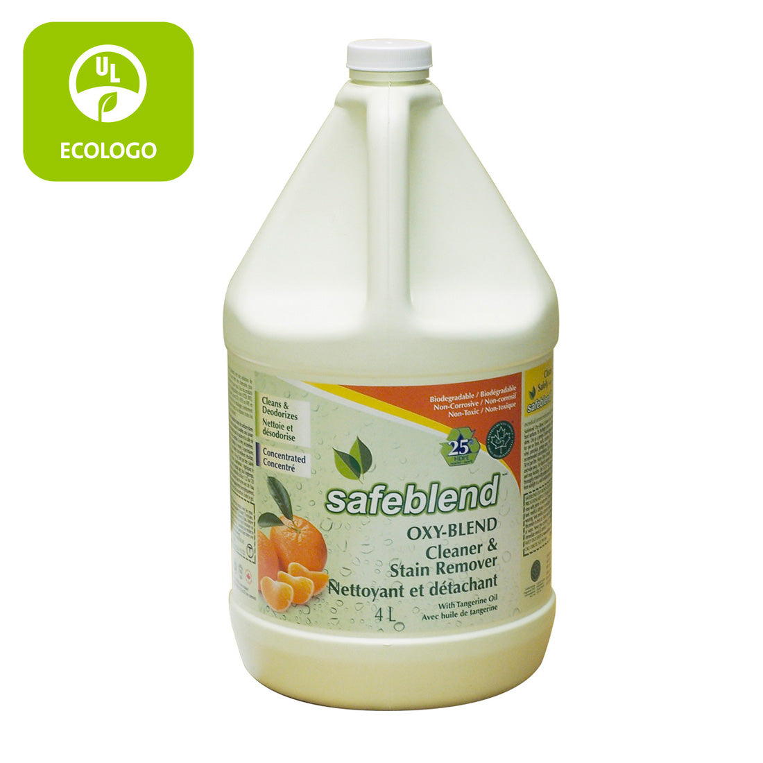 Ecologo Oxy-Blend Cleaner and Stain Remover - Concentrated - Tangerine - 1.06 gal (4 L) - Safeblend