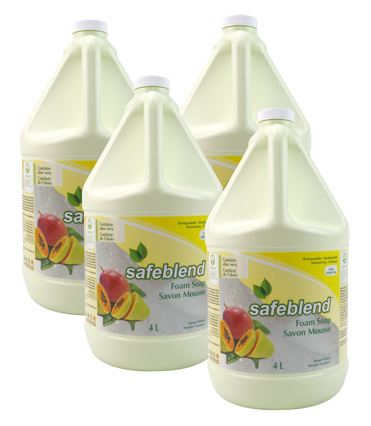 Foam Hands and Body Soap - Mango and Papaya - 1.06 gal (4 L) - Safeblend HFMP G04 - Box of 4