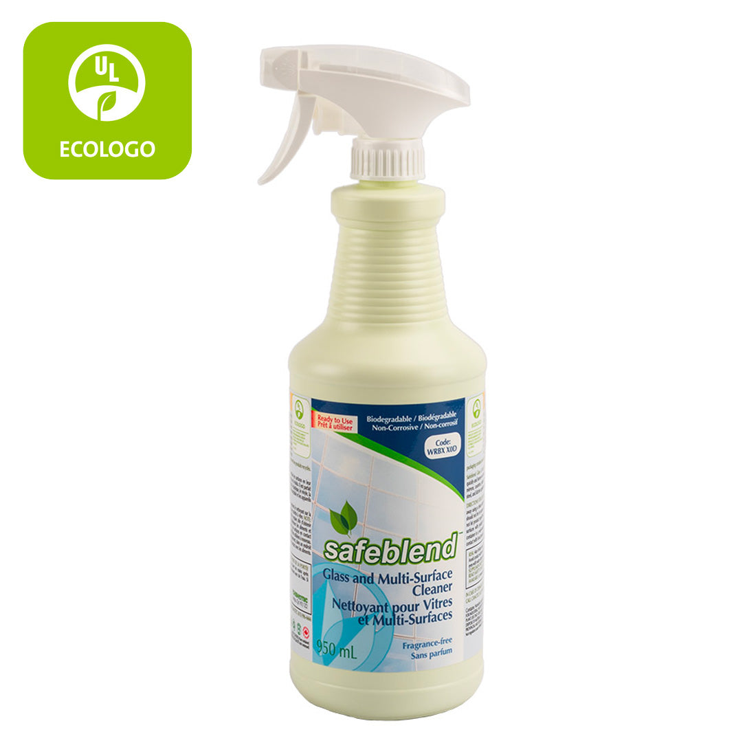 Ecologo Cleaner for Glass and Multi-Surface - Ready to Use - 33,4 oz (950 ml) - Safeblend