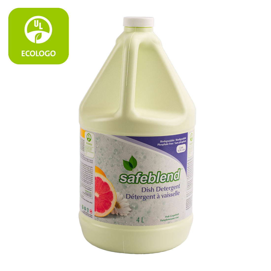 Ecologo Dish Detergent / Soap - Pink Grapefruit - 1.06 gal (4L) - Safeblend
