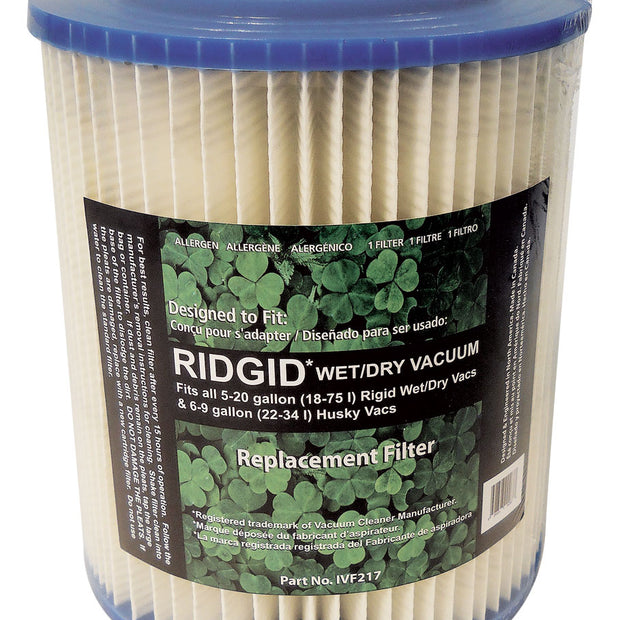 Replacement Cartridge Filter for Ridgid 18-75 L and Husky 22-34 L Vacuum Cleaners