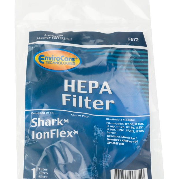 Replacement HEPA Filter for Shark IonFlex Stick Vacuums - F672