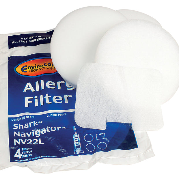Foam Filter for Shark Navigator NV22L - Pack of 4 Filters - F249