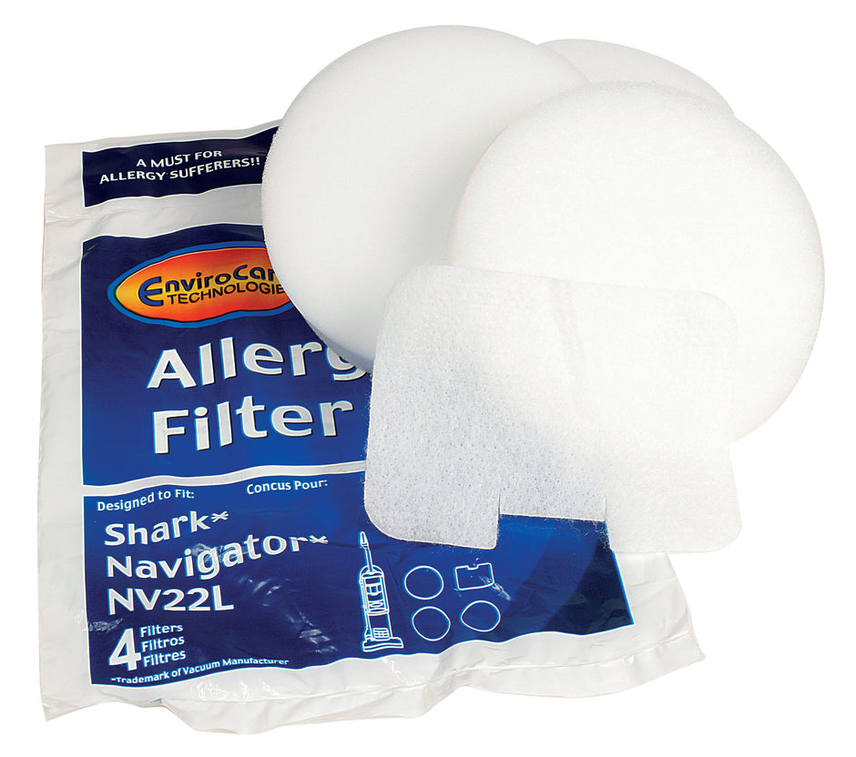Foam Filter for Shark Navigator NV22L - Pack of 4 Filters - F249