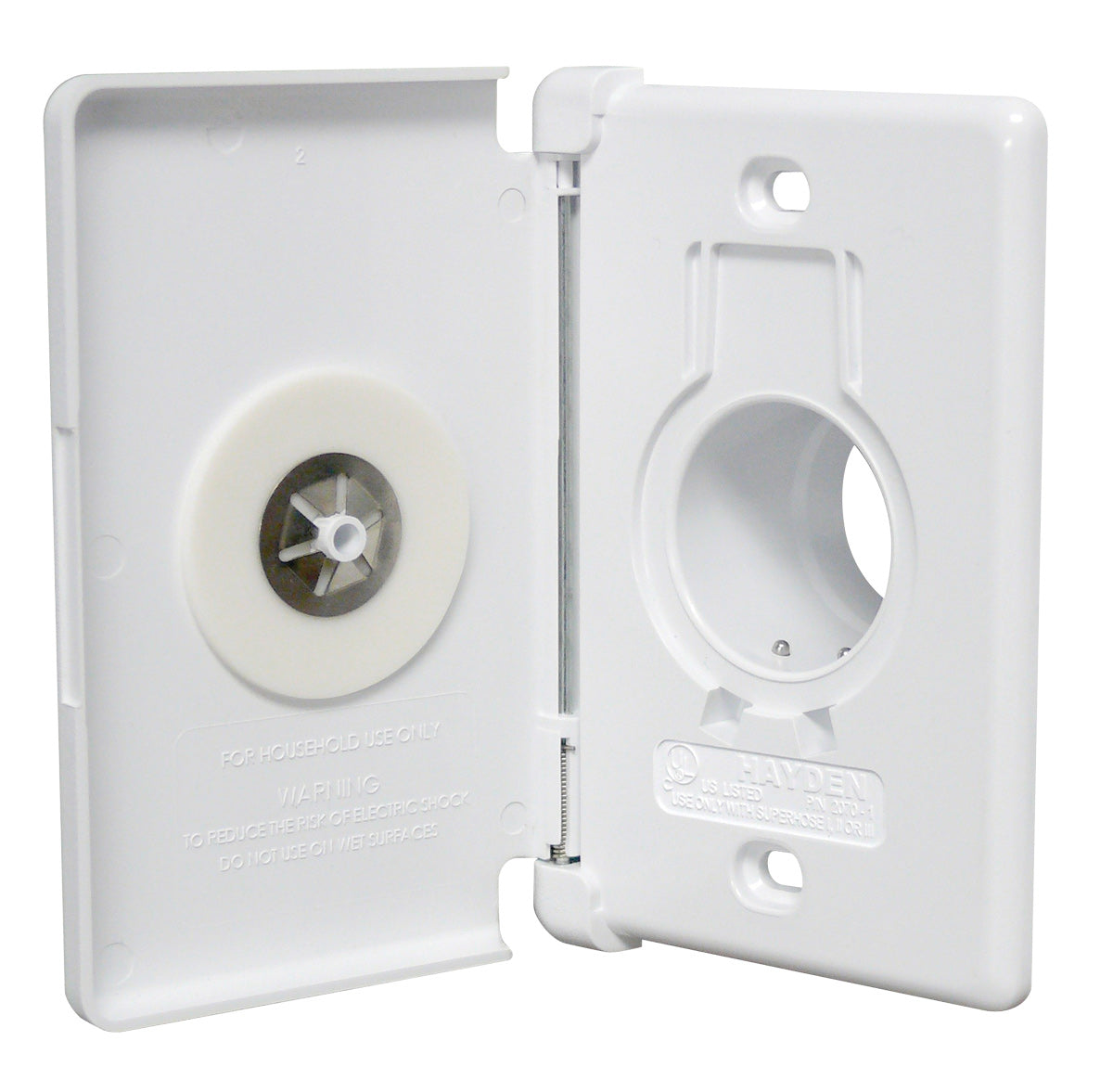 White Inlet Valve Fitting with Side Opening  for Central Vacuum - White - Canplas 775591W