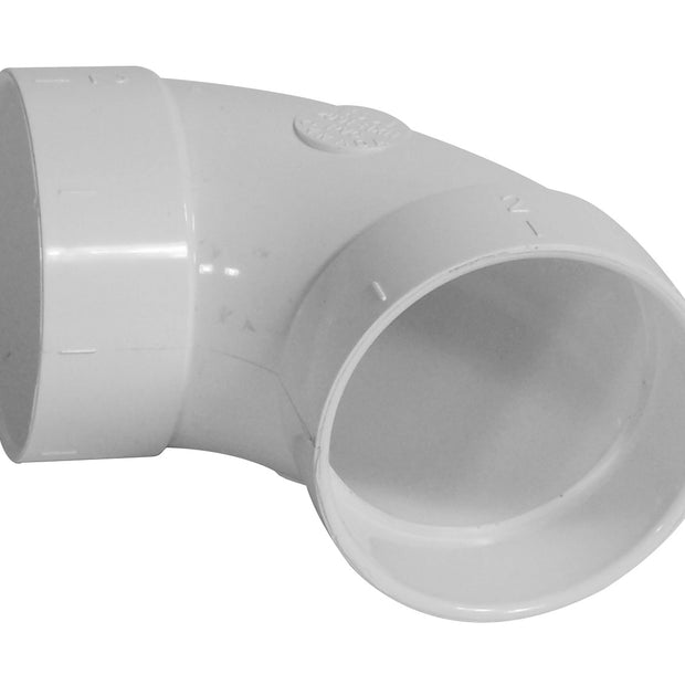 Medium 90° Elbow - "L" Fitting - for Central Vacuum Installation - White - Hayden 765508W