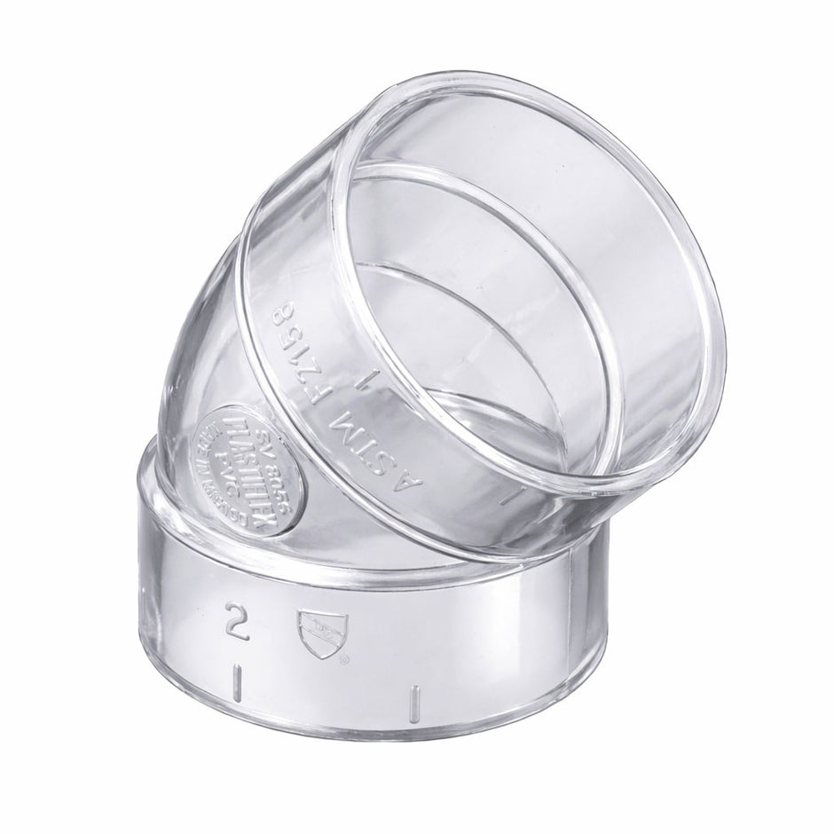 45° Elbow - For Central Vacuum Installation - Clear