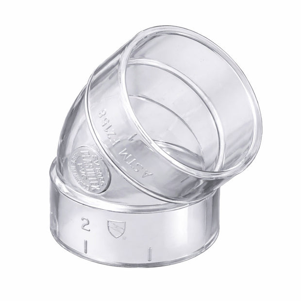 45° Elbow - For Central Vacuum Installation - Clear