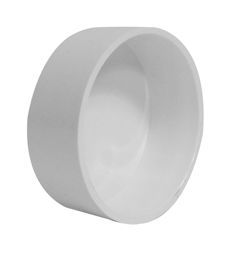 2" Pipe Cap - for Central Vac Installation - White - Plastiflex SV8080
