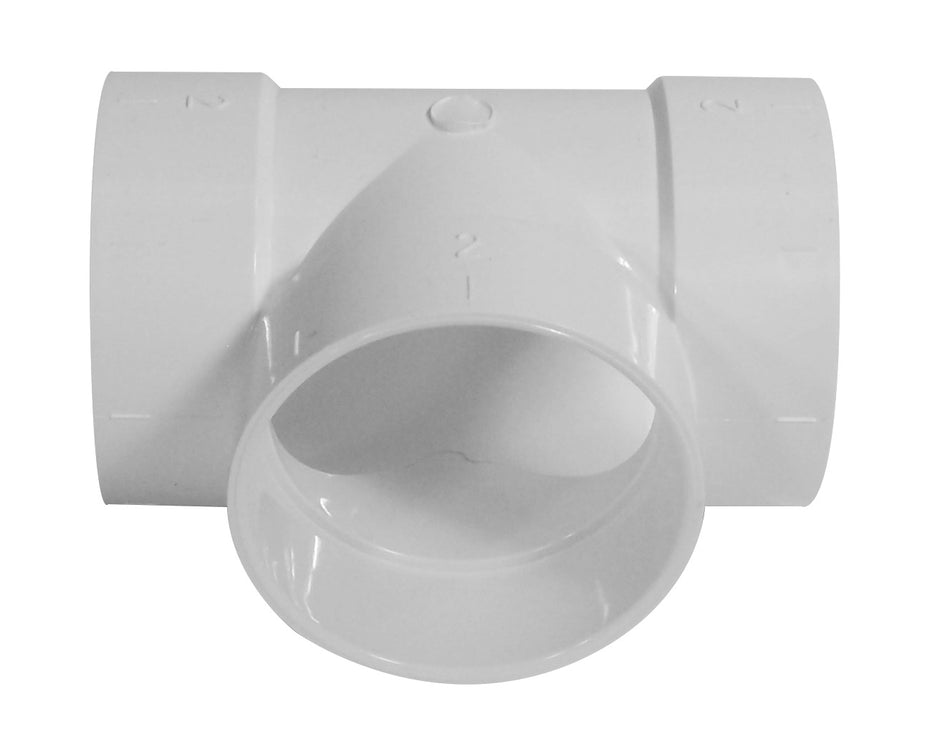 Small Elbow "T" Shape - for Central Vacuum Installation - White - Plastiflex SV8068