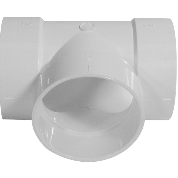 Small Elbow "T" Shape - for Central Vacuum Installation - White - Plastiflex SV8068
