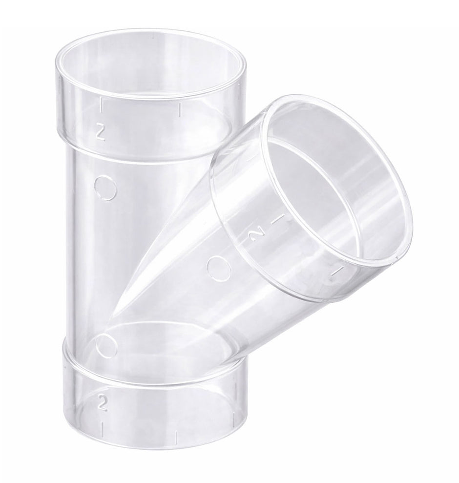 45° Elbow (Y Fitting) - For Central Vacuum Installation - Clear